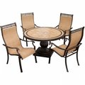 Hanover Hanover MONACO5PC Monaco Outdoor Patio Dining Set - 5 Pieces (4 High Dining Chairs; 51" Round Table with Pedestal) MONACO5PC